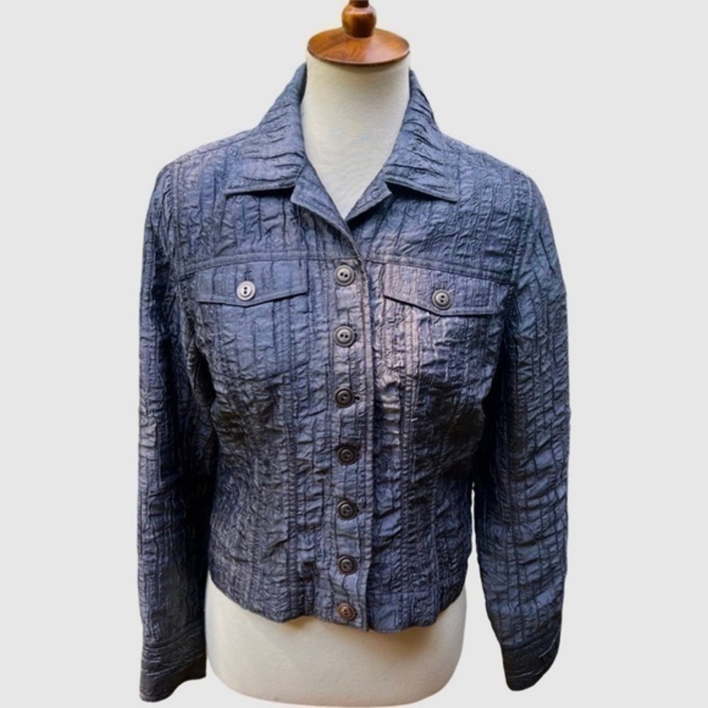 Chico’s silver button up jacket